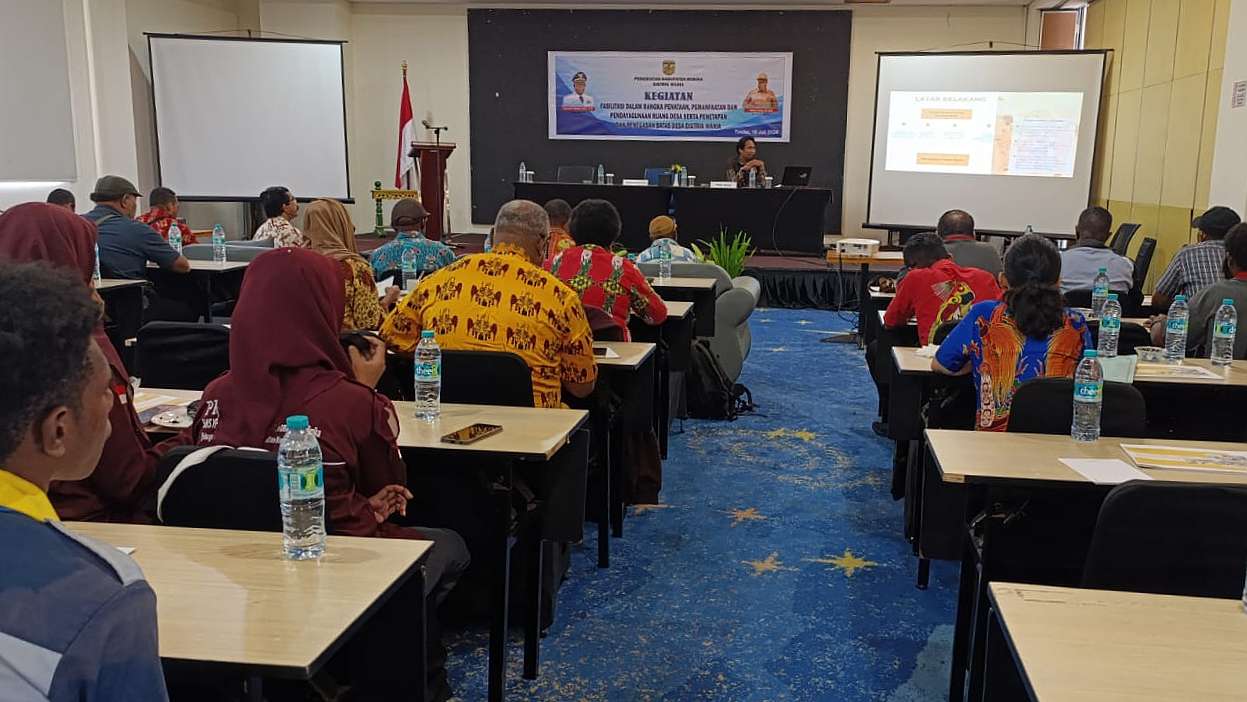 Suasana sosialisasi batas desa Distrik Wania. Foto: Martha/Papua60detik