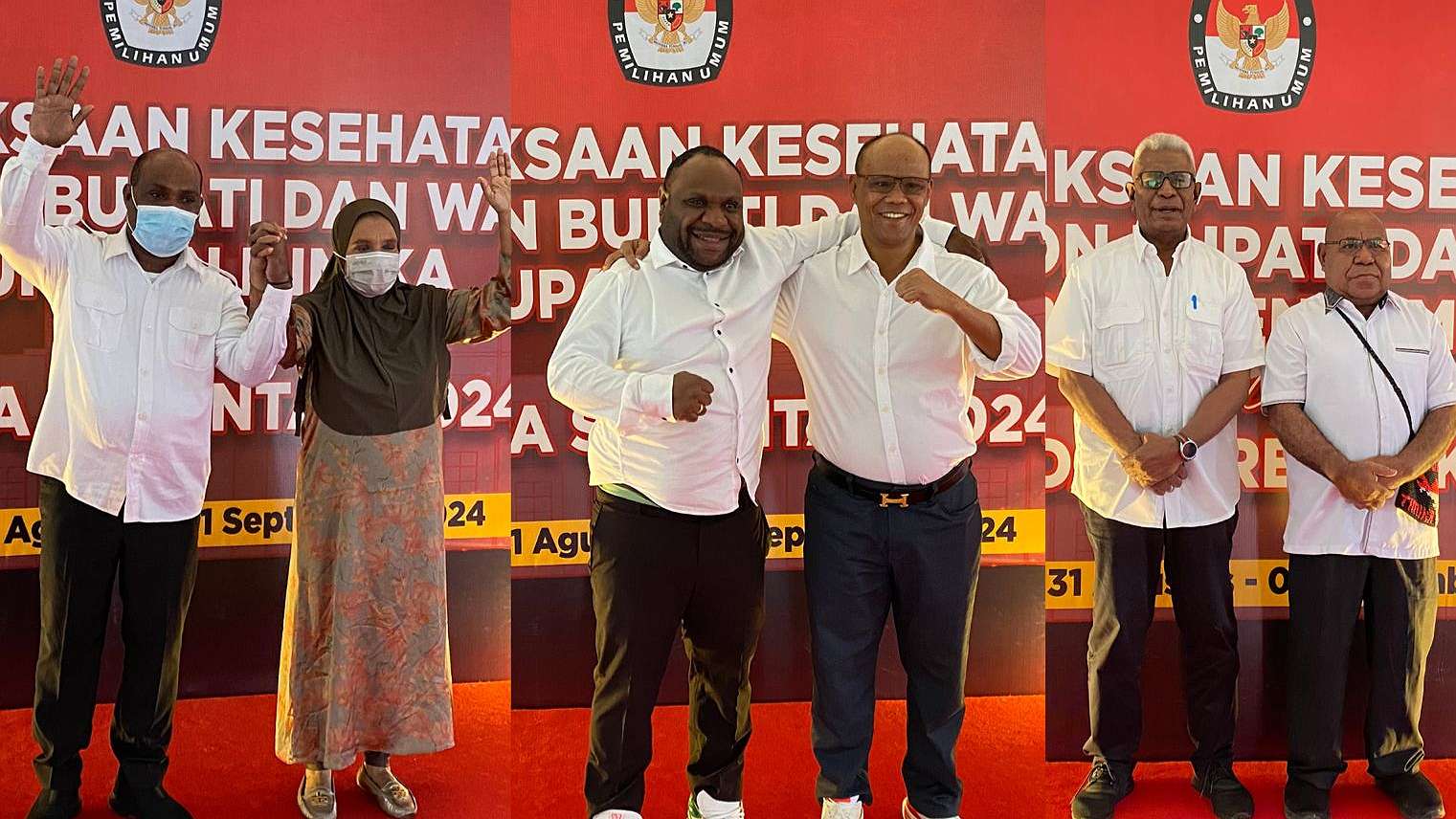 Tiga bakal pasangan calon (paslon) Bupati dan Wakil Bupati Mimika, Foto: Faris/ Papua60detik