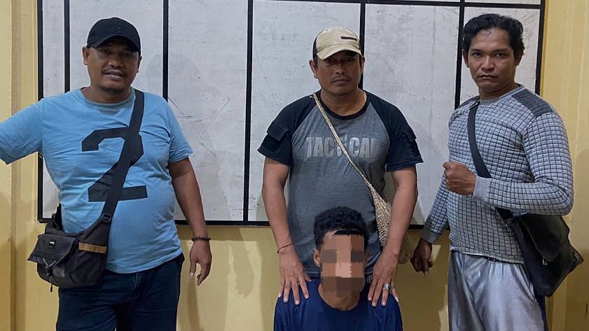 Polisi bekuk pelaku pembacokan di Jalan Komplek Lanal Timika yang terjadi pada 22 Oktober lalu. Foto: Istimewa