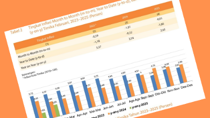 Badan Pusat Statistika (BPS) mencatat Kabupaten Mimika pada Februari 2025 inflasi Year on Year (y-on-y) sebesar 2,65 persen. Foto: Istimewa