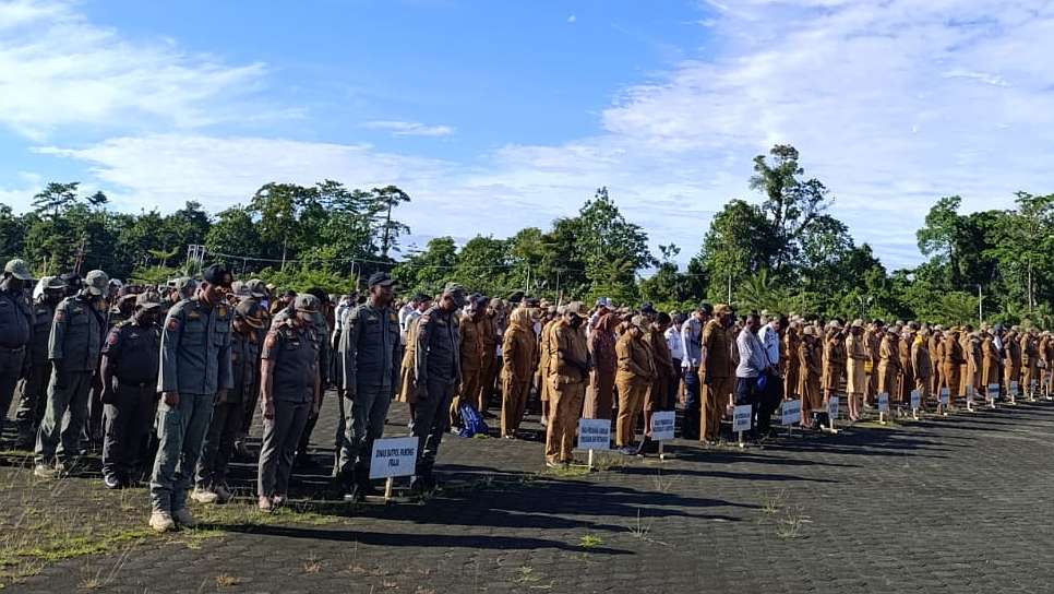 Apel pegawai di kantor pusat pemerintahan Kabupaten Mimika, foto; Martha/ Papua60detik
