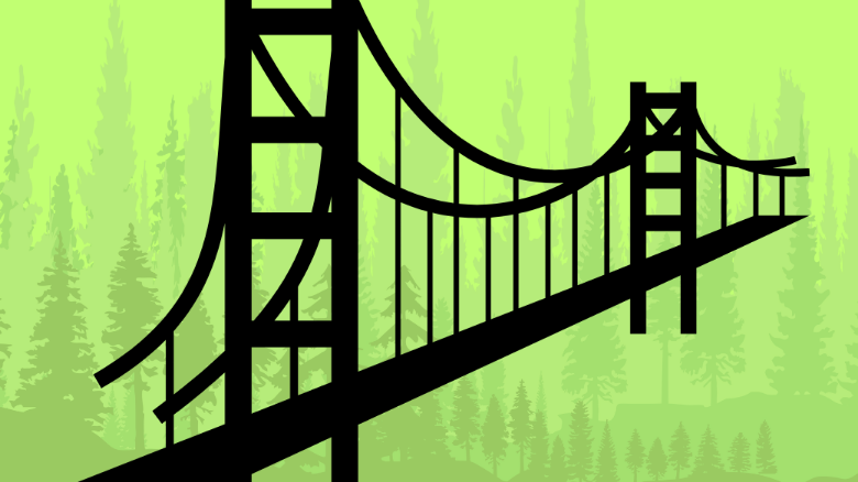Ilustrasi jembatan gantung