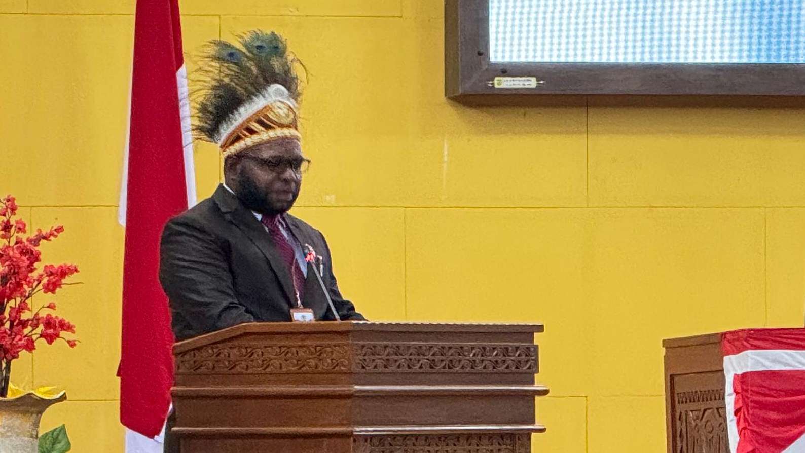 Ketua Kelompok Khusus DPRK Mimika, Abrian Katagame, Foto: Faris/Papua60detik
