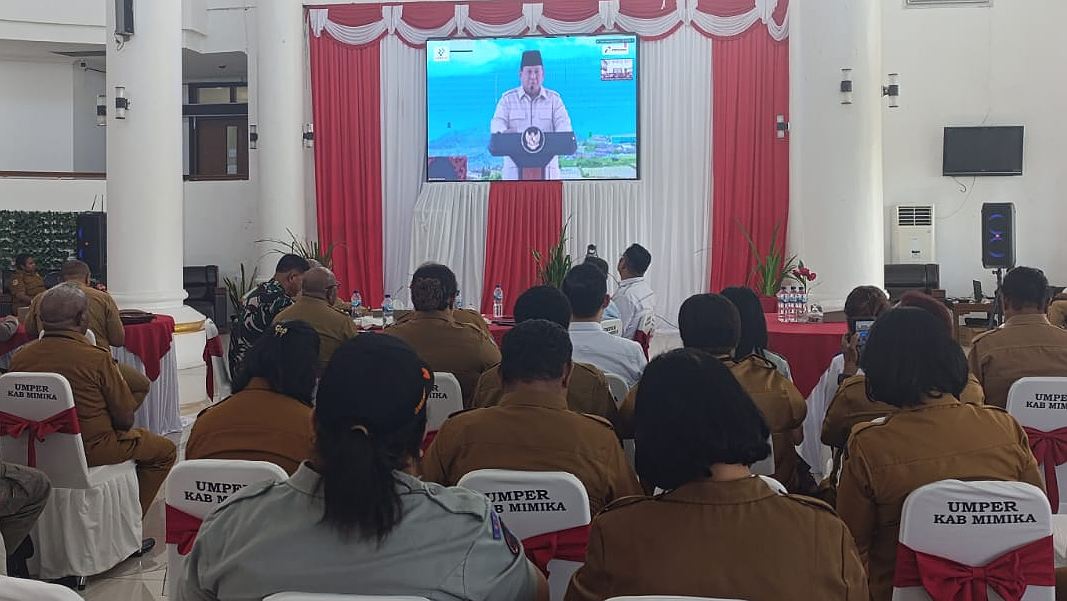 Pemkab Mimika ikuti peluncuran koperasi merah putih secara daring, foto: Martha/ Papua60detik