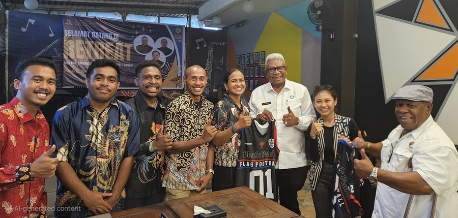 Pengurus AAFI Papua saat bertemu dengan Bupati Mimika Johannes Rettob dan Plt Sekda Mimika Petrus Yumte. Foto: AAFI Papua