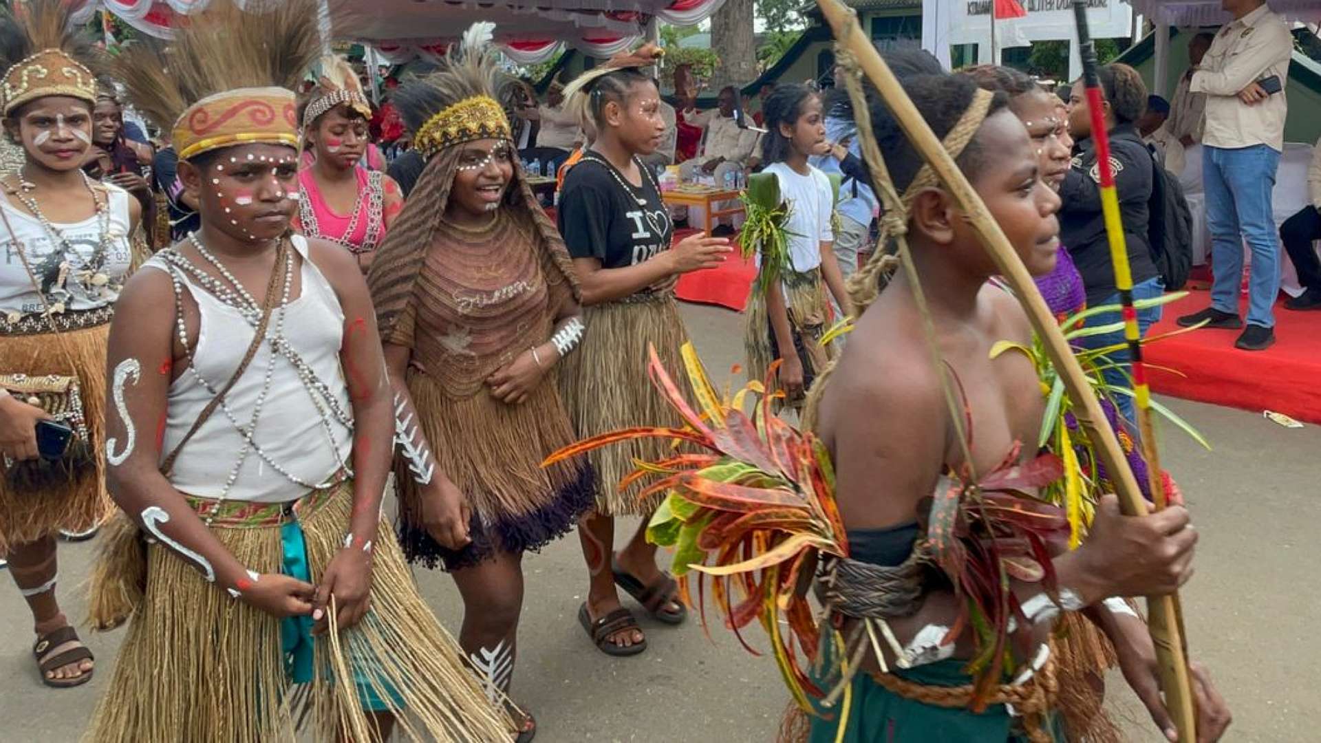 Peserta pawai budaya HUT Merauke ke-121. Foto: Ami/ Papua60detik