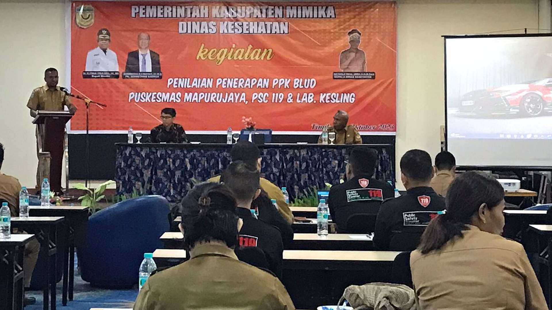 Rapat penilaian penerapan PPK BLUD Puskesmas Mapurujaya, PSC 119 dan Laboratorium Kesehatan Lingkungan di Ballroom Hotel Horison Ultima, Foto: Faris/Papua60detik