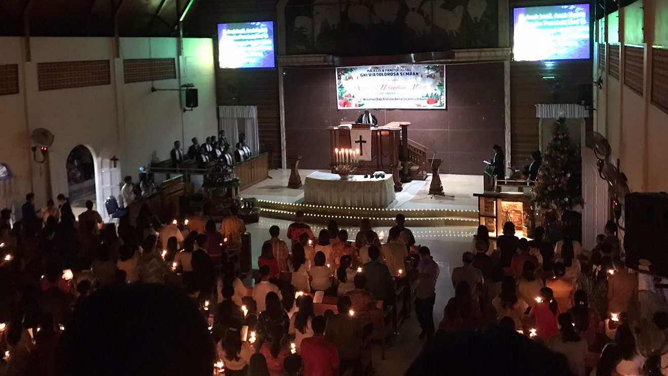 Ibadah Malam Natal GKI Viadolorosa Sempan, Minggu (24/12/2023). Foto: Faris/Papua60detik