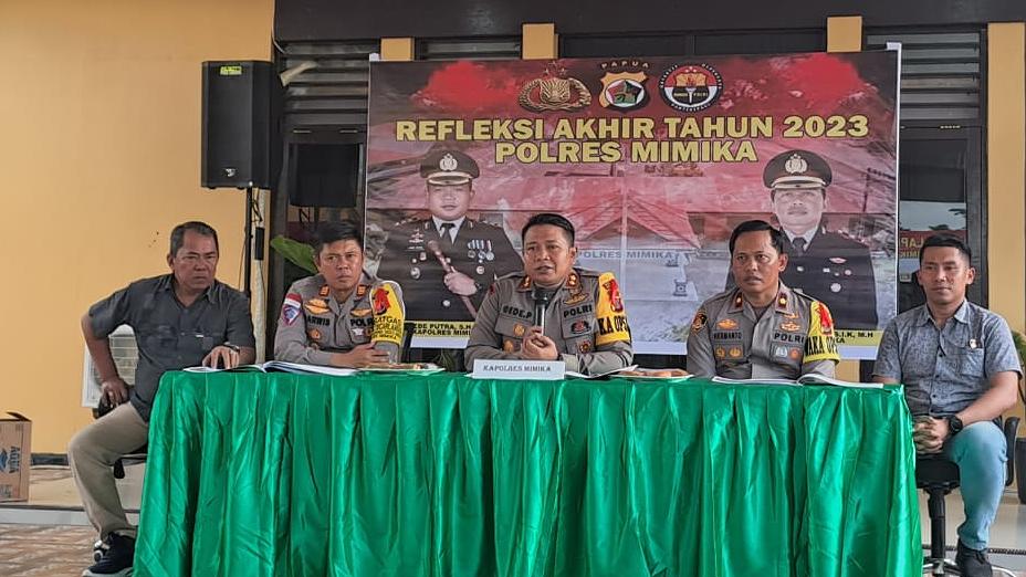 Tahun 2023 Polres Mimika Catat Laporan Tindak Kejahatan Menurun