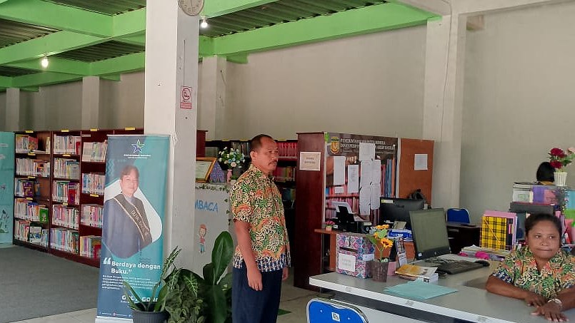 Suasana di Perpustakaan Daerah Mimika, Kamis (01/02/2024). Foto: Martha/Papua60detik